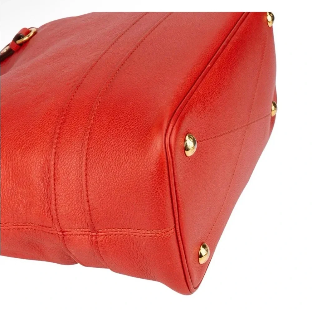 Louis Vuitton Red Leather Tote with Gold Hardware - Picture 6 of 9